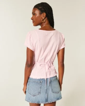 Chemise à manches courtes en popeline extensible texturée