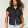 Chemise à manches courtes en popeline stretch boutonnée Chemise à manches courtes en popeline stretch boutonnée