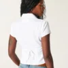 Chemise à manches courtes en popeline stretch boutonnée Chemise à manches courtes en popeline stretch boutonnée