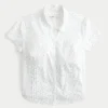 Chemise à manches courtes en popeline stretch boutonnée Chemise à manches courtes en popeline stretch boutonnée