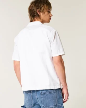 Chemise à manches courtes en seersucker