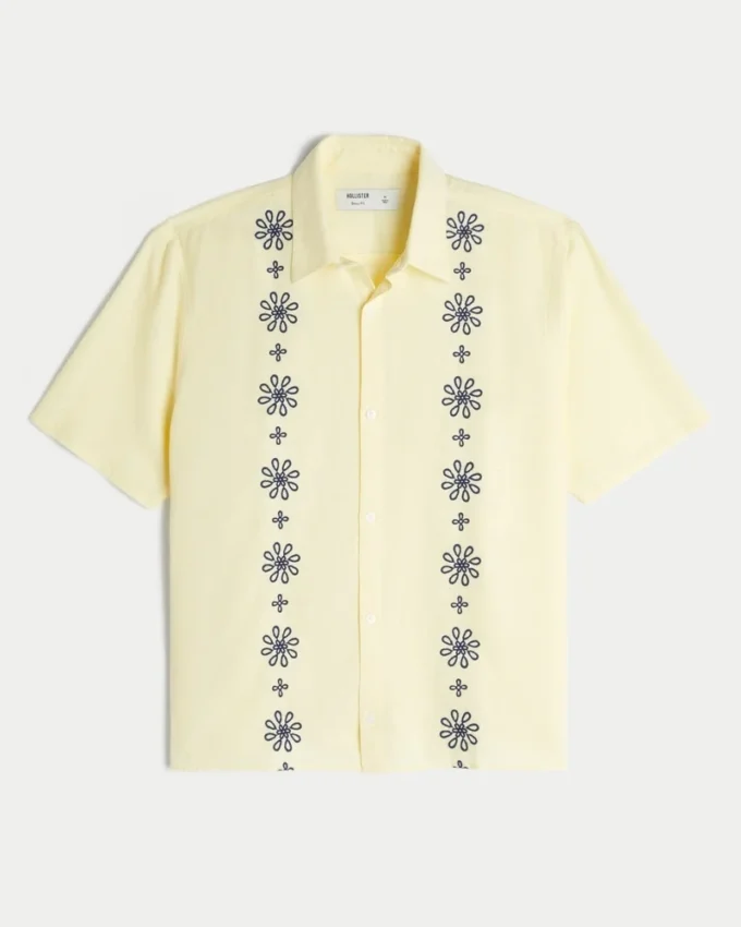 Chemise à manches courtes et motif carré Chemise à manches courtes et motif carré