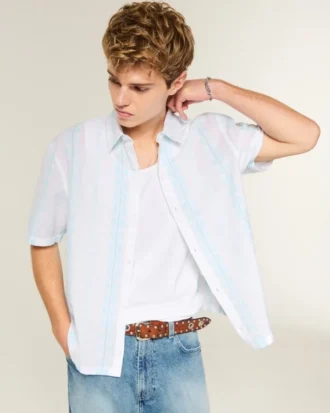 Chemise à manches courtes et rayures