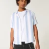 Chemise à manches courtes et rayures texturées
