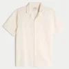 Chemise à manches courtes texturée décontractée
