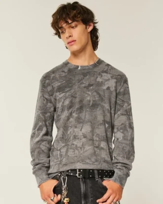 Chemise à manches longues décontractée en tissu thermique camouflage