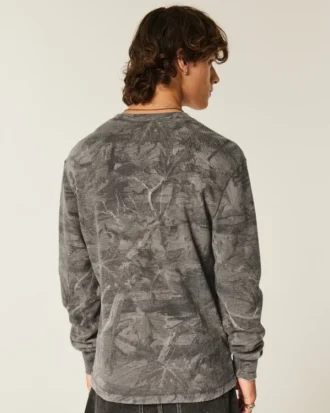 Chemise à manches longues décontractée en tissu thermique camouflage