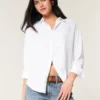 Chemise oversize en lin mélangé