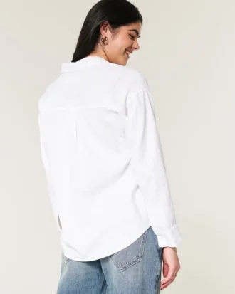 Chemise oversize en lin mélangé