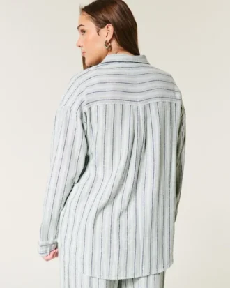 Chemise oversize en lin mélangé
