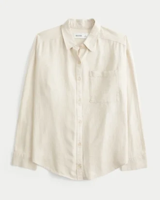 Chemise oversize en lin mélangé