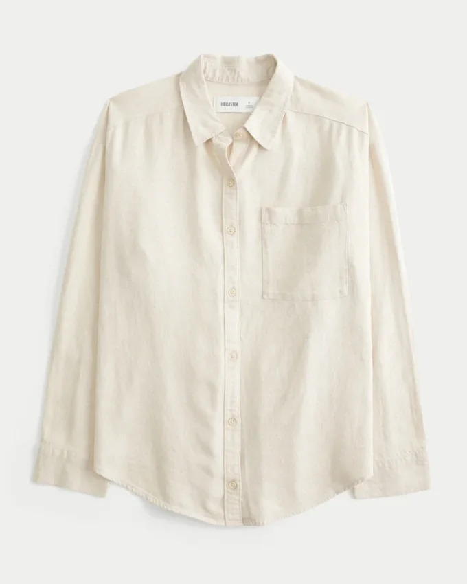Chemise oversize en lin mélangé Chemise oversize en lin mélangé