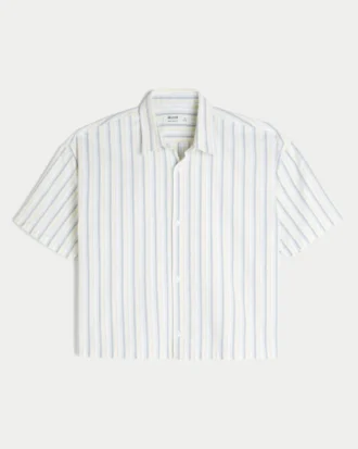 Chemise Oxford à manches courtes et coupe très carrée