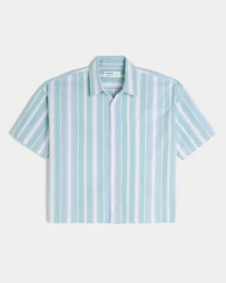 Chemise Oxford à manches courtes et coupe très carrée