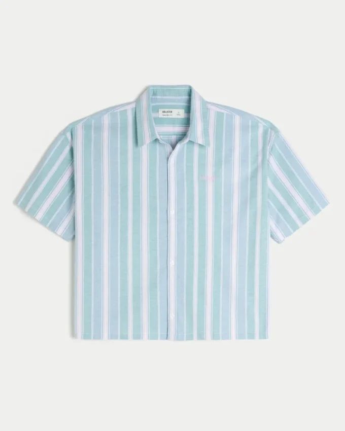 Chemise Oxford à manches courtes et coupe très carrée Chemise Oxford à manches courtes et coupe très carrée