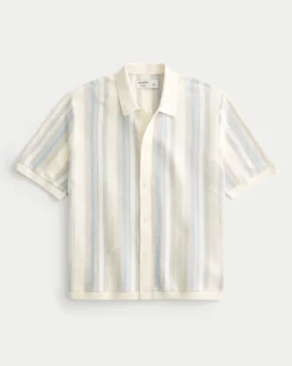 Chemise-pull à manches courtes et coupe carrée
