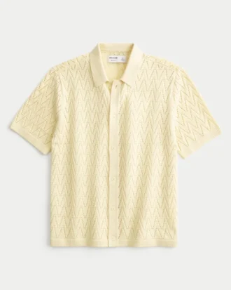 Chemise-pull à manches courtes et coupe carrée