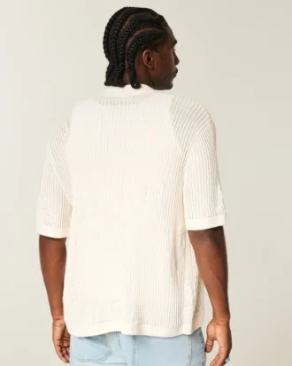 Chemise-pull à manches courtes et coupe carrée