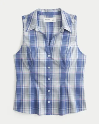 Chemise sans manches boutonnée