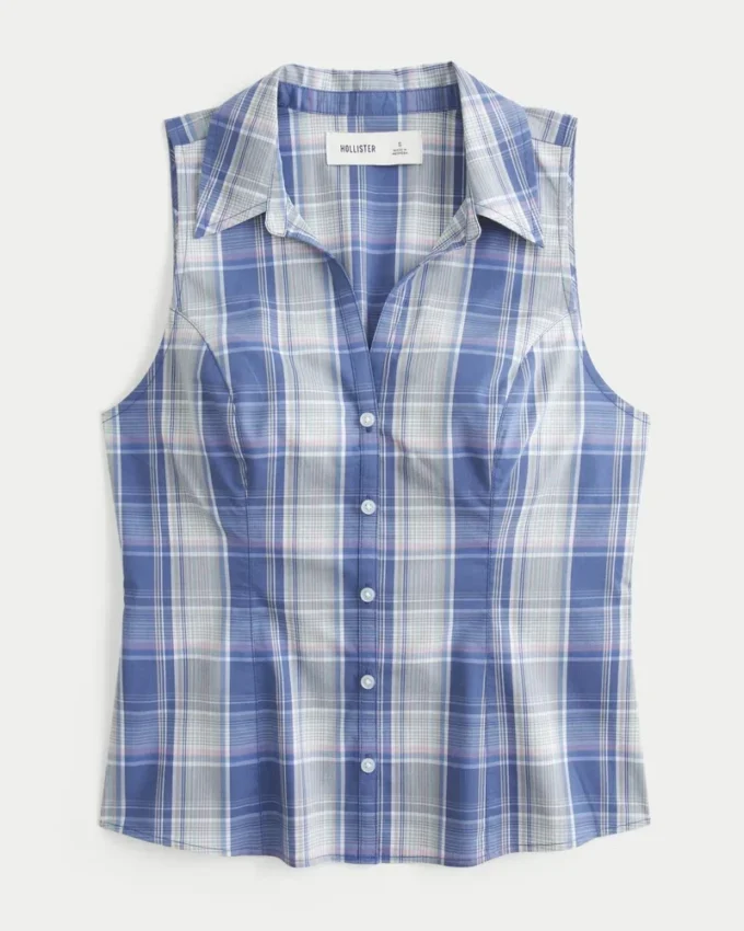 Chemise sans manches boutonnée Chemise sans manches boutonnée
