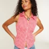 Chemise sans manches boutonnée