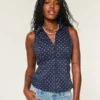 Chemise sans manches boutonnée