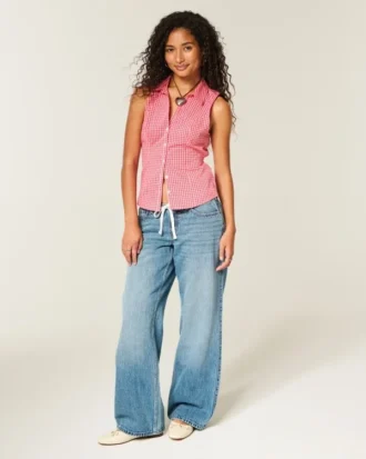 Chemise sans manches boutonnée