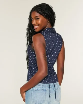 Chemise sans manches boutonnée