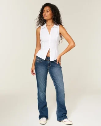 Chemise sans manches boutonnée