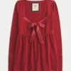 Collection Holiday Vault Top babydoll en maille satinée facile à nouer sur le devant Collection Holiday Vault Top babydoll en maille satinée facile à nouer sur le devant