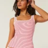 Débardeur à encolure carrée en tissu côtelé sans coutures Débardeur à encolure carrée en tissu côtelé sans coutures
