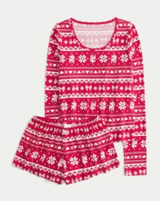 Ensemble confortable à manches longues et short