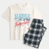 Ensemble t-shirt graphique et pantalon de pyjama en flanelle Suisse Ensemble t-shirt graphique et pantalon de pyjama en flanelle Suisse