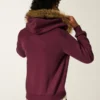 Faux fourrure Bordure Zip-Up Logo Graphique Hoodie Faux fourrure Bordure Zip-Up Logo Graphique Hoodie