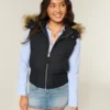 Gilet à capuche Y2K avec bordure en fausse fourrure Gilet à capuche Y2K avec bordure en fausse fourrure