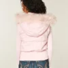 Gilet à capuche Y2K avec bordure en fausse fourrure Gilet à capuche Y2K avec bordure en fausse fourrure