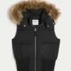 Gilet à capuche Y2K avec bordure en fausse fourrure Gilet à capuche Y2K avec bordure en fausse fourrure