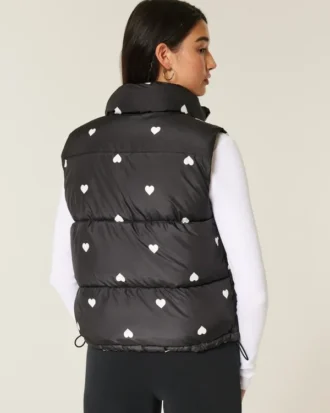 Gilet matelassé à motif cœur