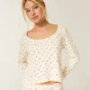 Gilly Hicks Top à manches longues et encolure dégagée Always Cozy Waffle Gilly Hicks Top à manches longues et encolure dégagée Always Cozy Waffle