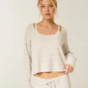 Gilly Hicks Top à manches longues et encolure dégagée Always Cozy Waffle Gilly Hicks Top à manches longues et encolure dégagée Always Cozy Waffle