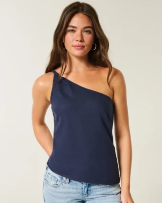 Haut asymétrique en lin mélangé