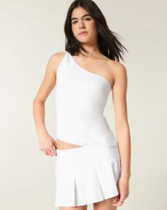 Haut asymétrique en lin mélangé