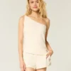 Haut asymétrique en lin mélangé Haut asymétrique en lin mélangé