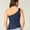 Haut asymétrique en lin mélangé Haut asymétrique en lin mélangé