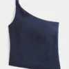 Haut asymétrique en lin mélangé Haut asymétrique en lin mélangé