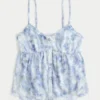 Haut babydoll facile en mousseline Haut babydoll facile en mousseline