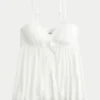Haut babydoll froissé brillant Haut babydoll froissé brillant