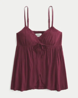 Haut babydoll froissé brillant