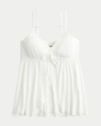 Haut babydoll froissé brillant