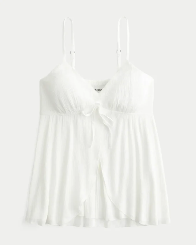 Haut babydoll froissé brillant Haut babydoll froissé brillant